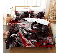 (twenty four, 200x200 three-piece set) 3D digital printing game anime Attack on Titan bedding four-piece set three-piece set bed sheet pillowcase