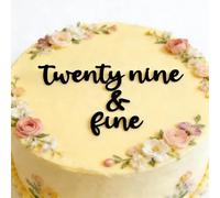 Twenty Nine Cake Topper, Black Acrylic Twenty Nine&fine Cake Topper, 29th Birthday Cake Decoration, 29th Anniversary Cake Charm Sign for Men & Women Party Supplies