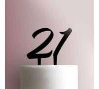 Twenty One Acrylic Cake Topper 3mm Thick Premium Laser Cut Cake Decoration for Birthday, Wedding, Baby Shower & Party Cakes Durable Reusable