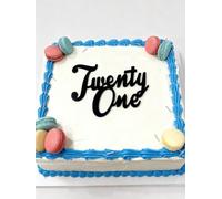 Twenty One Cake Topper - Black Acrylic Cheer to 21th Birthday Party Cake Decoration, Photo Booth Props,Wedding Anniversary cake toppers Supplies