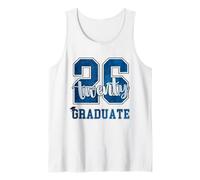 Twenty Six Graduate Class of 2026 Blue Senior Graduation Tank Top