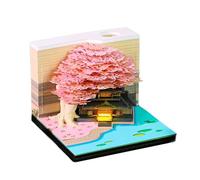 Twenty Twenty Six Weekly Calendar with LED Light Three-dimensional Blossomy Paper Sculpture Note Pad Special Paper Desk Planner Present Concept Unique Birthday Donations Hers