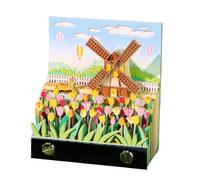 Twenty Twenty Six Whirling Fan Calendar with Constructed in Light Paper Art for Desk Organization and Present Giving Conjuring Theme Desk Planner