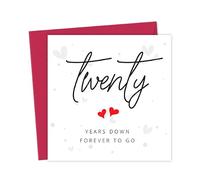 Twenty years down forever to go Anniversary Card | Cute 20th for Partner