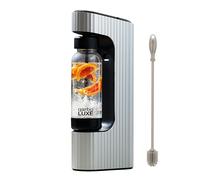 Twenty39 qarbo LUXE Premium Metal Sparkling Water Maker Machine - Soda Beverage Carbonator for Home, Seltzer & Carbonated Beverage Dispenser, Water Carbonation Fizz Maker (Amalfi Silver))