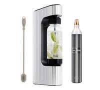 Twenty39 qarbo LUXE Premium Metal Sparkling Water Maker Machine with CO2 Cylinder (Silver)