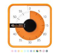 TWENTY5 SEVEN Countdown Timer 7.5 inch; 60 Minute 1 Hour Visual Timer - Classroom Teaching Tool Office Meeting, Mechanical Countdown Clock for Kids Exam Time Management Magnetic, Orange