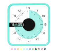 TWENTY5 SEVEN Countdown Timer 7.5 inch; 60 Minute 1 Hour Visual Timer - Classroom Teaching Tool Office Meeting, Mechanical Countdown Clock for Kids Exam Time Management Magnetic, Mint Green