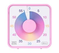 TWENTY5 SEVEN Countdown Timer 7.5 inch, 60 Minute 1 Hour Visual Timer for Classroom Teaching Tool Office Meeting, Mechanical Countdown Clock for Kids Exam Time Management Magnetic, Ombre Pink Macarons