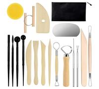 Tweozek 19 Pcs Pottery Tools Kit, Air Dry Clay Tools for Adults, Clay Modelling Tools, Modeling Tools Kit for Adults Beginners Pottery Ceramics Sculpture,Carving,Scraper