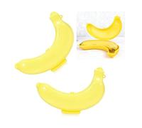 Tweozek 2PCS Banana Holder Case,19 CM Banana Holder, Bananas Case, Bananas Protector Saver Carrier,Yellow Reusable Free Protector Cover for Fruit Lunch Box Outdoor Travel Picnic School Office