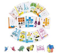 Tweozek 3D Pen Printing Drawing Book, 3D Pen Book, Colorful 50 Patterns Thick Paper Template, Reusable 3D Graffiti Stencils Book, Thick Paper Painting Graffiti Stencils for 3D Pens DIY Gifts