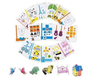 Tweozek 3D Pen Printing Drawing Book, 3D Pen Book, Colorful 50 Patterns Thick Paper Template, Reusable 3D Graffiti Stencils Book, Thick Paper Painting Graffiti Stencils for 3D Pens DIY Gifts