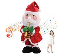 Twerking Santa with Music, 15.8" Funny Dancing Santa with Saxophone, Soft Plush Christmas Animatronics for Xmas Party Decor No Battery