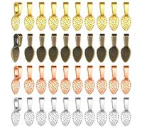 Tweruna 100 PCS Spoon Glue on Bails Pendants, Flat Pad Bails for Jewelry Making, 4 Colors Spoon Jewelry Bail for Pendants, Small Pendant Necklace Bail for Jewellery Making DIY Crafts Supplies