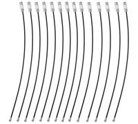 Tweruna 14 PCS Metal Cable Key Ring, 15cm Stainless Steel Luggage Tag Loops, Black Wire Keychain for Keyrings, Luggage Tags, Key Tags