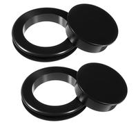 Tweruna 2 Sets Silicone Patio Table Umbrella Hole Ring with Cap for Standard Table Hole, Patio Tables Umbrella Holes Ring Plug for Outdoors Garden Beach (Black)
