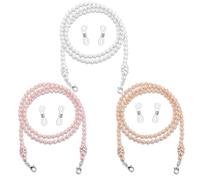 Tweruna 3 PCS Pearl Beaded Glasses Necklace for Women, Glasses Chain for Women Pearl, Eyeglasses Chains for Sunglasses, Myopia Eyeglasses