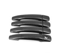 TWEUYCFGV Side Door Handle Frame for Peugeot 208 2012-2019 Chrome Carbon Fiber Door Handle Cover Trim(Carbon 4 Door)