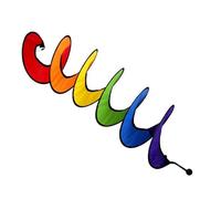 TWEW Colorful Hanging Rainbow Curlie Spinner Winds Twisters for Garden Patios Outdoor Indoor Yard Decoration Eye Catching