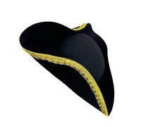 TWEW Unisex Pirate Hat - Adjustable, Gold Laced, Comfortable, Suitable for Youth & Adults, Halloween, Parties