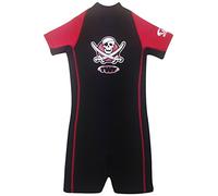 TWF KIDS SHORTY WETSUIT SHORTIE CHILDS CHILDRENS BOYS GIRLS UV SWIM SUN WET SUIT PIRATE SEAHORSE (Red Pirate, 2-3 Years)
