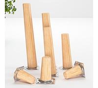TWHZSAI 4 Pcs Wooden Furniture Legs, Solid Straight Wood Sofa Legs Replacement Furniture Feet with Mounting Plate, Screws and Anti Slip Mats (Color : Oblique angle, Size : 5cm)