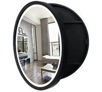 TWHZSAI LED Illuminated Bathroom Mirror Vanity Cabinet Round Wooden Wall Mounted Storage Unit with Smart Touch Switch, Fully Assembled, Brown, 70cm