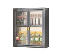 TWHZSAI Steel Wall Cabinet, Wall Mounted Storage Shelf With Clear Doors, Adjustable Shelves Garage Cabinets For Home Office Kitchen Bathroom(Black,40x14x50CM)