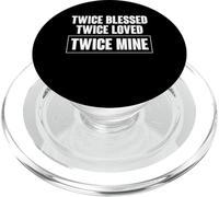 Twice Blessed Twice Loved Twice Mine Twin Dad PopSockets PopGrip for MagSafe