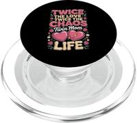 Twice The Love Twice The Chaos Twin Mom Life PopSockets PopGrip for MagSafe