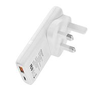 TWICK - 65W GaN Fast Charger, PPS, Ultra Slim, Dual USB C & USB Adapter, Folding US Travel Plug, Removable UK Prong for MacBook Pro/Air/Dell/HP Laptop, iPhone 16/15/14, iPad, Galaxy S25/S24/S23, Pixel