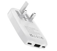 TWICK - Ultra-Slim 65W GaN Fast Charger 2x USB-C & USB-A Folding UK Plug PPS Quick Charge for MacBook, Laptops, iPhone, iPad, Samsung Galaxy, Pixel, Tablets, UK Travel Compact Size -WHITE