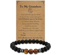 Twidels Grandson Gifts Grandson Bracelet gifts For Grandson, Back To School gifts Grandson Birthday gift Grandson Presents Grandson Birthday Card Presents For Grandson To My Grandson Xmas gift