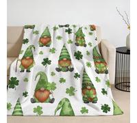 Twidels Irish Blanket 50x60 inch Spring Green Decorations Irish Printed Throw Blanket Irish Theme Gifts Lucky Green Shamrock Soft Cozy Flannel Blanket For Sofa Beach Camping