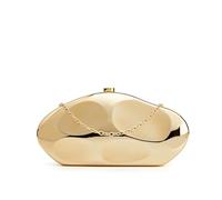 Twievo Acrylic Clutch Purse for Women Formal Evening Bag Shell Shape Clutch Handbags with Chain for Party Wedding Prom, Champagne Gold