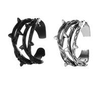 Twig Shaped Alloy Statement Ring 2pcs Vintage Classic for Women | Open Design, Fine Craftsmanship, Bar Wear and Ordinary Times, Finger Jewellery for Women