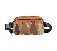 Twigs Bird Spring Cute Fanny Pack Waist Bag for Men Women Large Capacity Belt Bag Travel Wallet for Running Hiking, Beauty Bears Orange, One Size