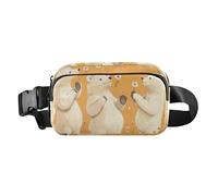 Twigs Bird Spring Cute Fanny Pack Waist Bag for Men Women Large Capacity Belt Bag Travel Wallet for Running Hiking, Cute Bears Orange, One Size