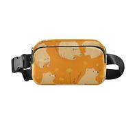 Twigs Bird Spring Cute Fanny Pack Waist Bag for Men Women Large Capacity Belt Bag Travel Wallet for Running Hiking, Cartoon Bears Orange, One Size