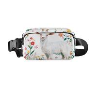 Twigs Bird Spring Cute Fanny Pack Waist Bag for Men Women Large Capacity Belt Bag Travel Wallet for Running Hiking, Beauty Goat White, One Size