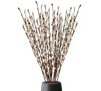 Twigs for Vases Pussy Willow Branches 14PCS/Bunch 33 Inchg Long Stem Willow Branches Reusable Artificial with White Flowers ideal for Home Wedding Home Office Table
