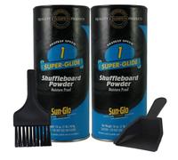 TwigtoNest Sun-Glo Shuffleboard Sand - Shuffleboard Powder Wax with Mini Dustpan and Mini Brush Set, 2 Pack (16oz/Each) SunGlo #1 Super Glide (Fast Speed)
