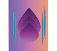 Twilight Bloom Studio Sketchbook: 120 Blank Pages | Large Format 8.5 x 11 Blank Sketchbook | Modern Floral Geometric Cover in Violet, Coral and Blue