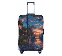 Twilight Canal Reflection Travel Luggage Covers - Elasticity Suitcase Covers Protector for Luggage 18-32 Inch