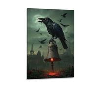 Twilight Crow 3D Prints on Canvas - Wall Painting Gothic Revival Prints Image Artwork Poster Picture Photo Home Decoration 12x18inch(30x45cm)