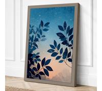 Twilight Foliage Scandinavian Canvas Wall Art Print 24x16 Inch (61 x 41 cm)