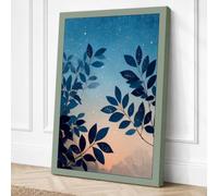 Twilight Foliage Scandinavian Canvas Wall Art Print 30x20 Inch (76 x 51 cm)