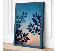Twilight Foliage Scandinavian Canvas Wall Art Print 36x24 Inch