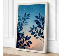 Twilight Foliage Scandinavian Canvas Wall Art Print 36x24 Inch (91 x 61 cm)